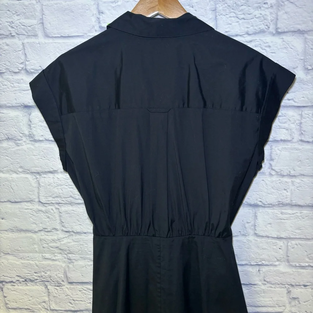 Veronica Beard Aimee Black Shirtdress Mini Size 8 Women’s Quiet Luxury - Picture 11 of 15
